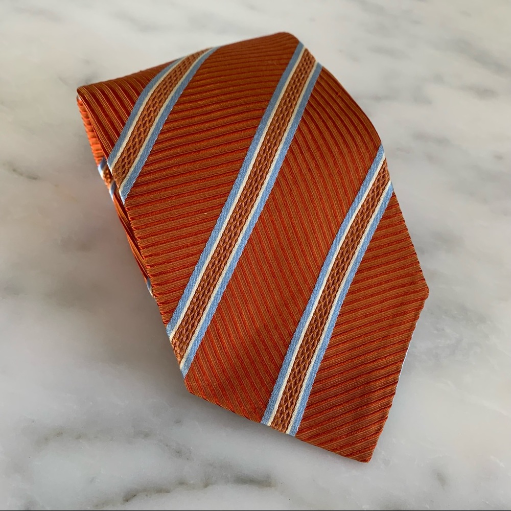 BOSS Hugo Boss 100% orange silk tie *FAST SHIPPING*
